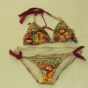 Athleta tropical bikini top and bottom swimsuit